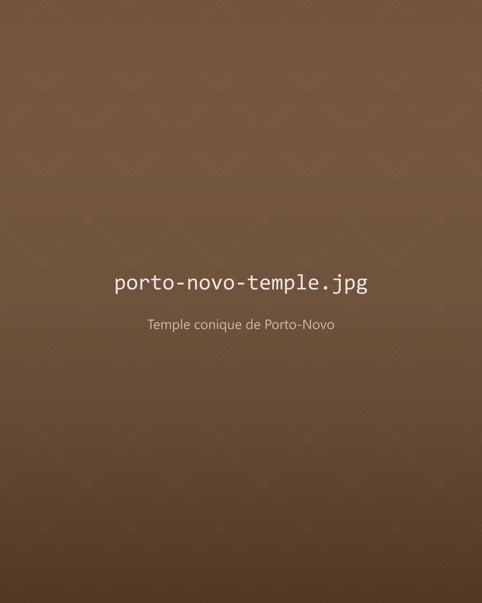 The conical temple of Porto-Novo